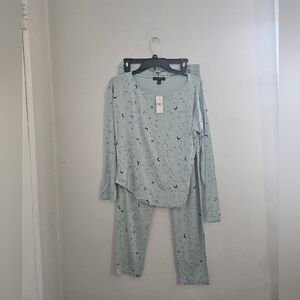 Ann Taylor Light Blue Starry Pajama Set